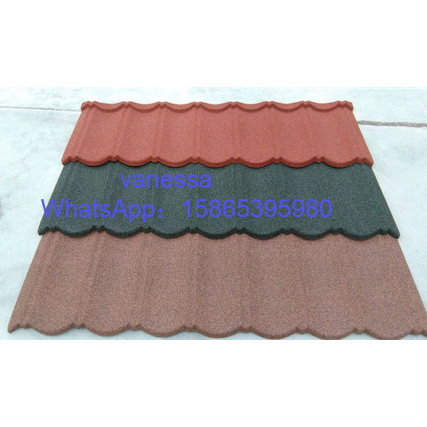 CE Certificate China Building material sun RH102 Wine red fastener roof Stone coated metal roof tile Rainbow tile Square ridge cap Widely-used in Kenya